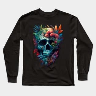 Tropical Skull Head design #2 Long Sleeve T-Shirt